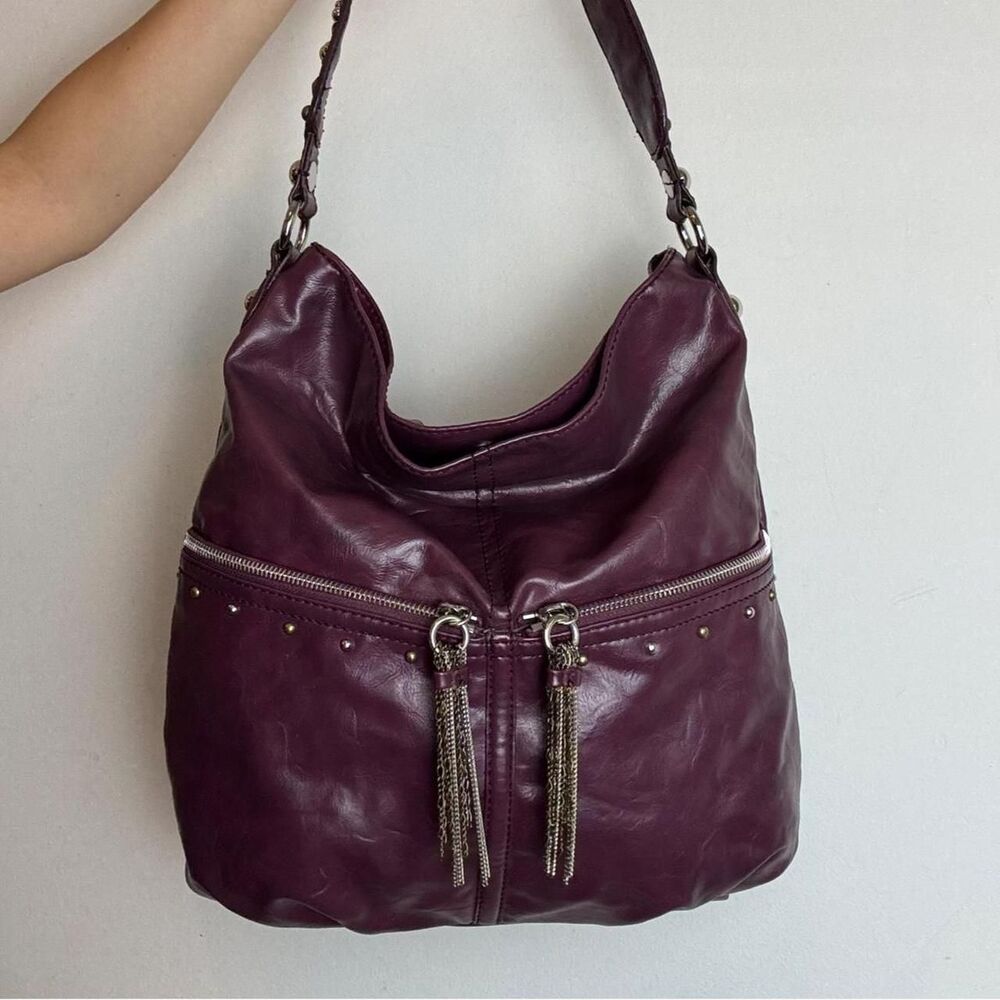 Nine West vintage y2k plum purple leather hobo shoulder bag